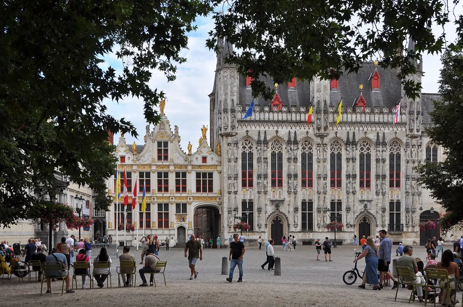 The Gothic Town Hall on the Burg square in Bruges